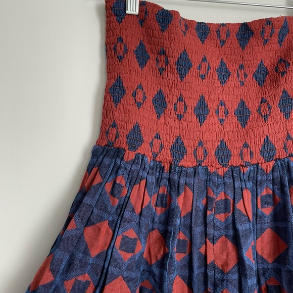 NWT Ace & jig Daphne Skirt in Copper, size Large Red Blue Geometric Print - Picture 5 of 6